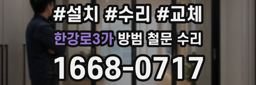 한강로3가 방범 철문 수리