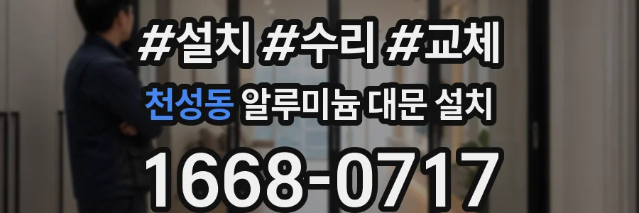천성동 알루미늄 대문 설치