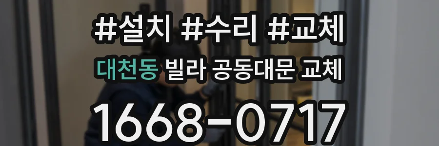 대천동 빌라 공동대문 교체