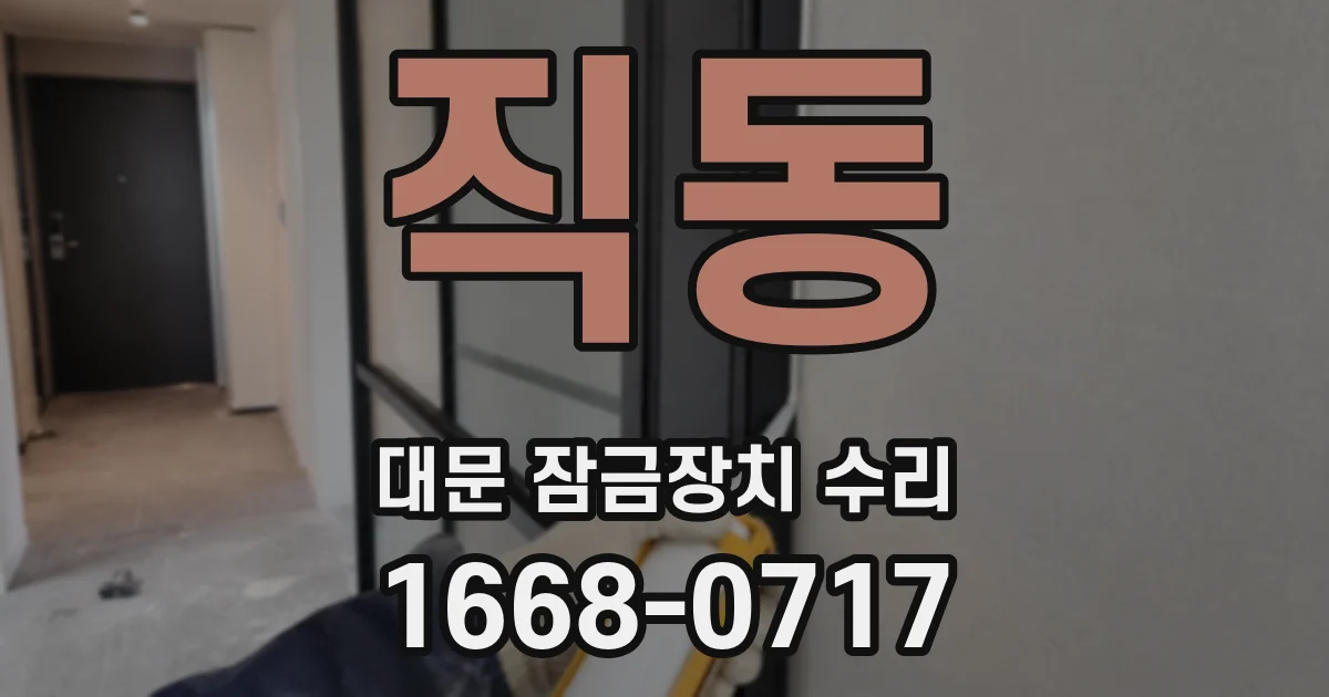 직동 대문 잠금장치 수리