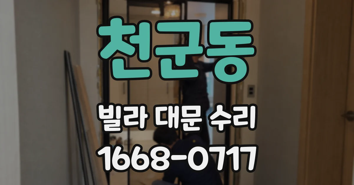 천군동 빌라 대문 수리