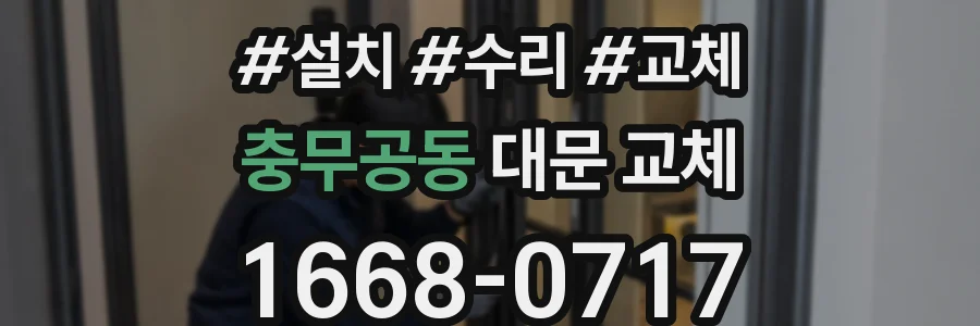 충무공동 대문 교체