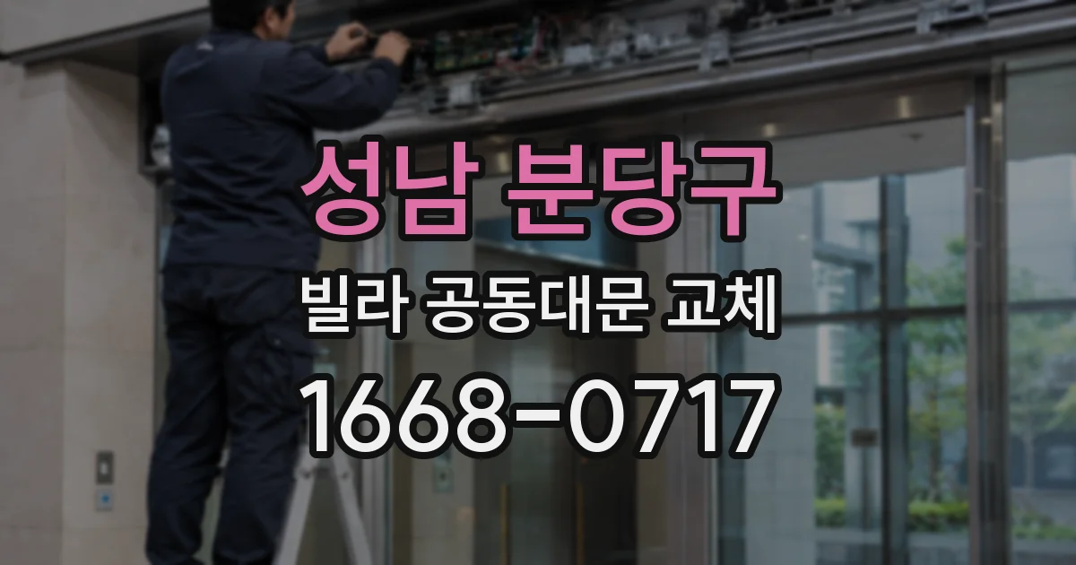성남 분당구 빌라 공동대문 교체