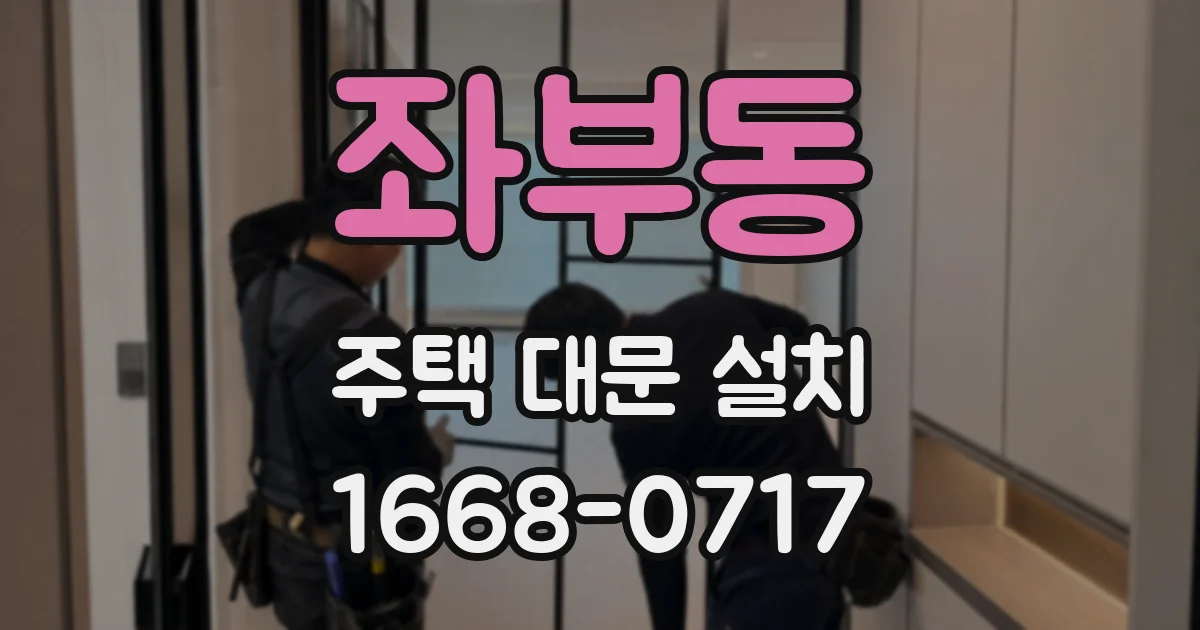 좌부동 주택 대문 설치