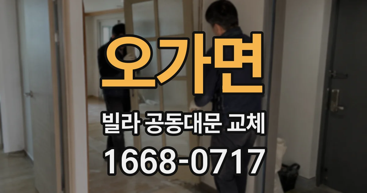 오가면 빌라 공동대문 교체
