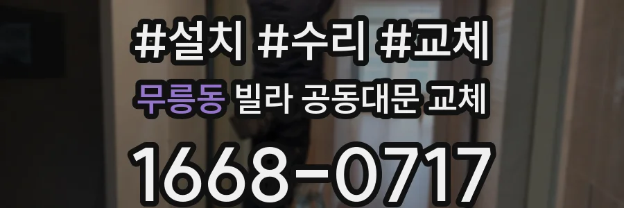 무릉동 빌라 공동대문 교체