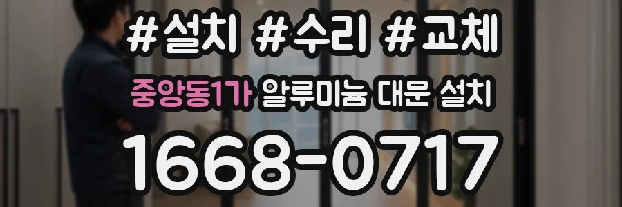 중앙동1가 알루미늄 대문 설치