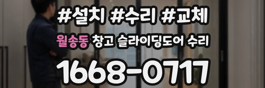 월송동 창고 슬라이딩도어 수리