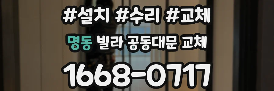명동 빌라 공동대문 교체