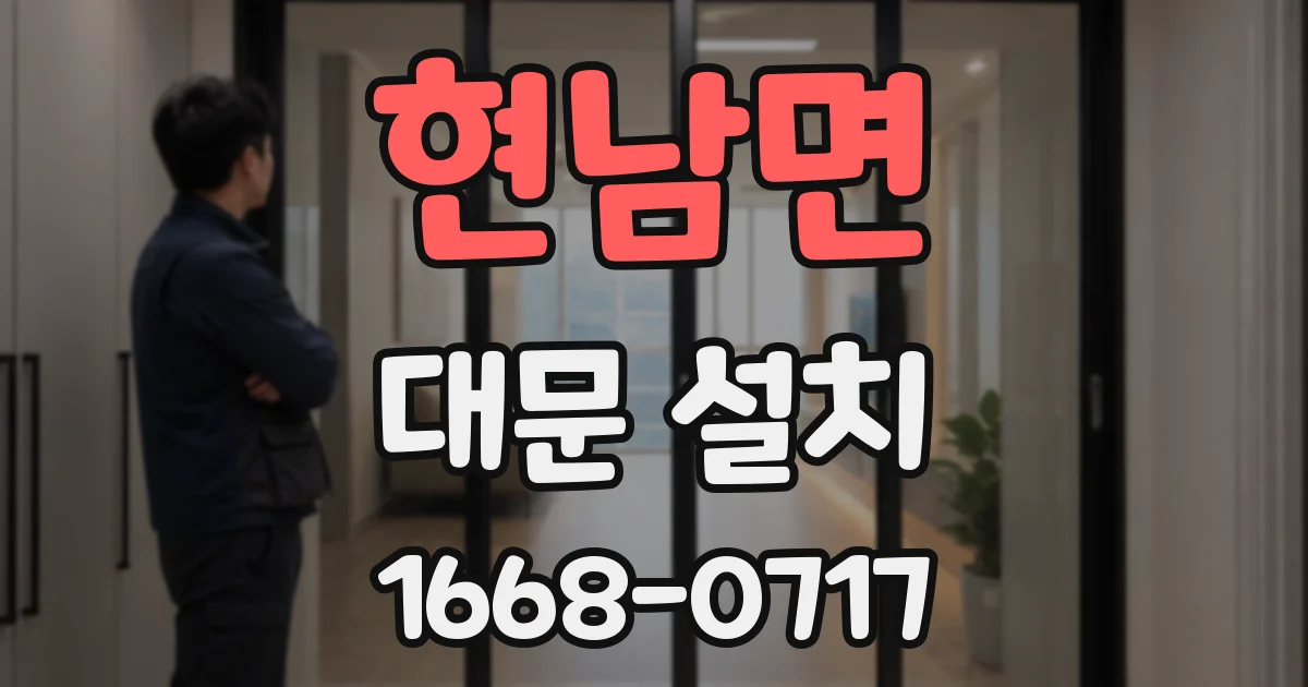 현남면 대문 설치