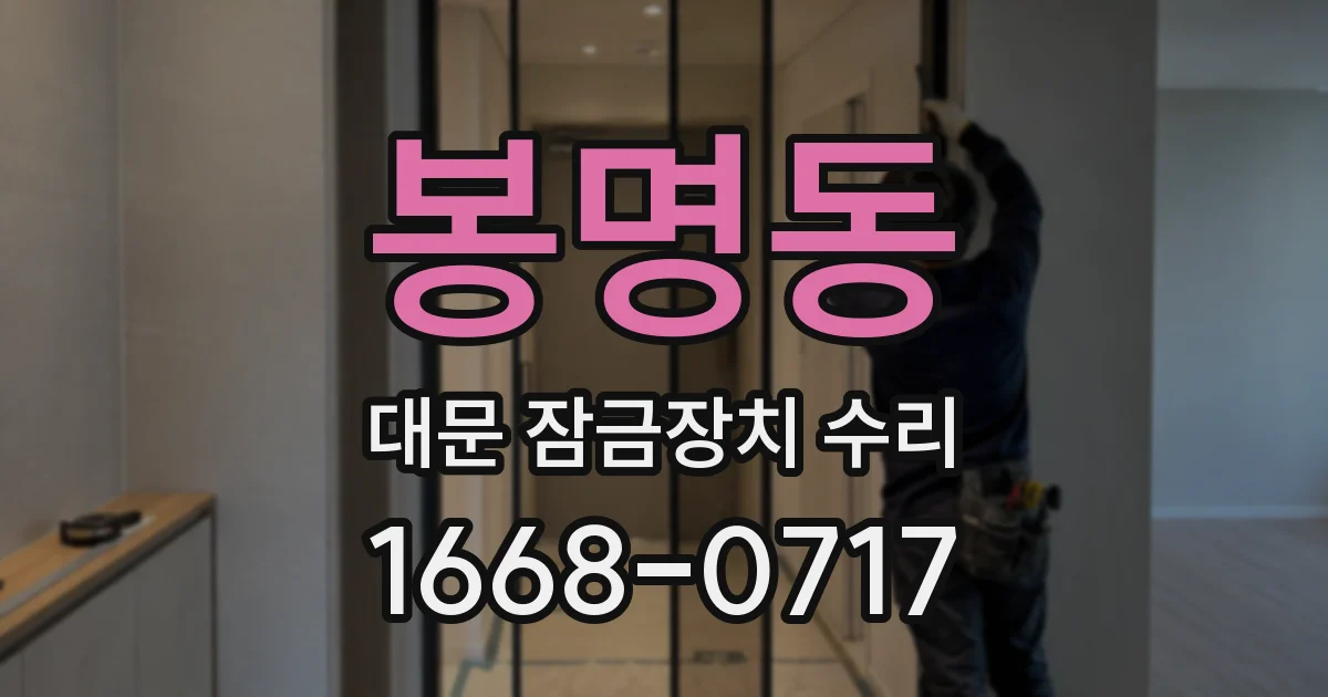 봉명동 대문 잠금장치 수리