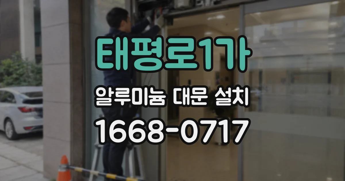 태평로1가 알루미늄 대문 설치
