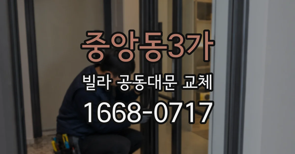 중앙동3가 빌라 공동대문 교체