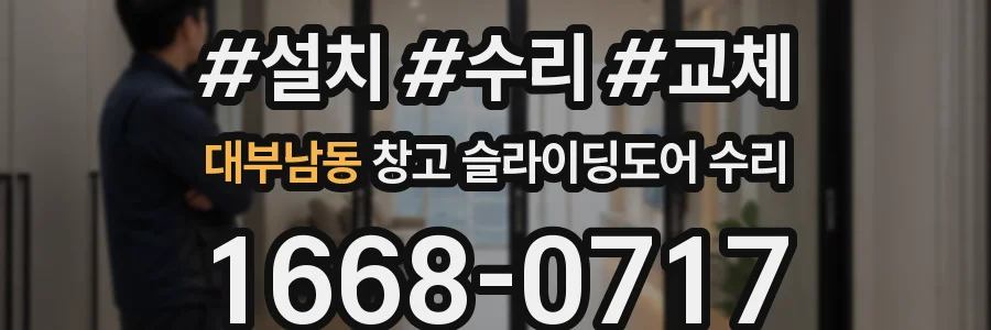 대부남동 창고 슬라이딩도어 수리