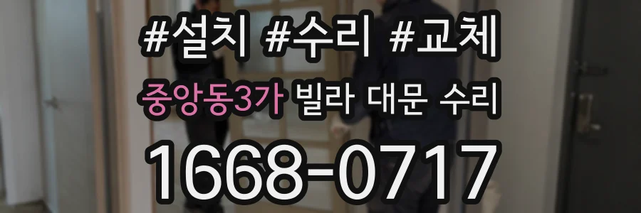 중앙동3가 빌라 대문 수리