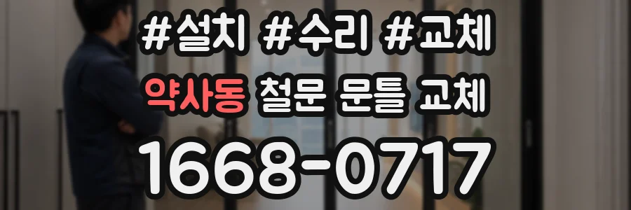 약사동 철문 문틀 교체