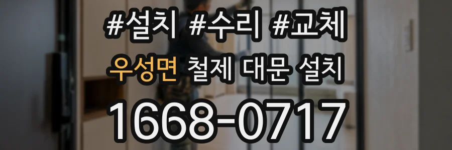 우성면 철제 대문 설치