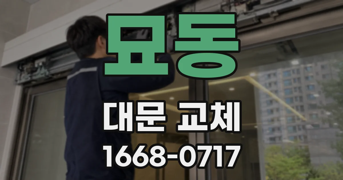 묘동 대문 교체