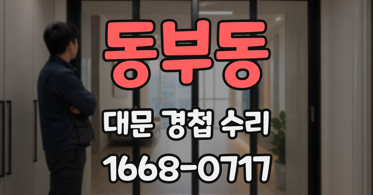 동부동 대문 경첩 수리