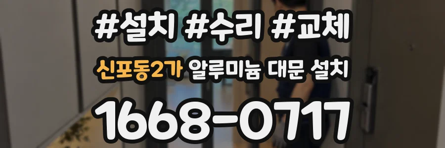 신포동2가 알루미늄 대문 설치