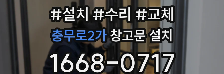 충무로2가 창고문 설치