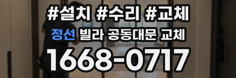 정선 빌라 공동대문 교체