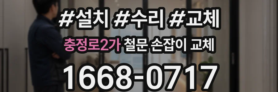 충정로2가 철문 손잡이 교체