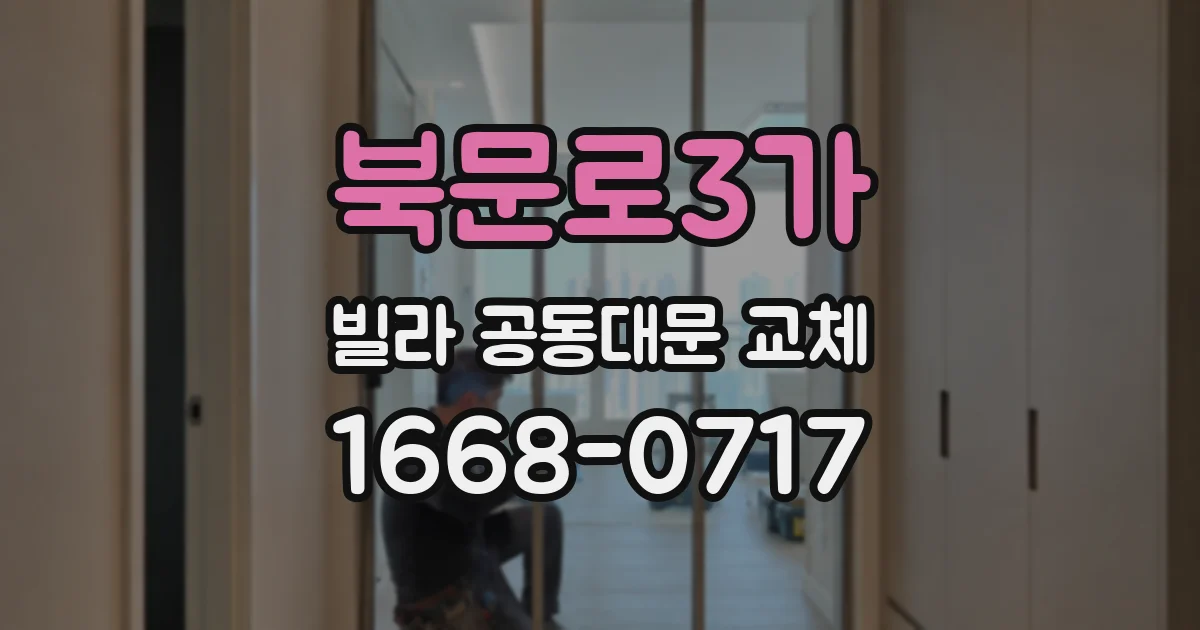 북문로3가 빌라 공동대문 교체
