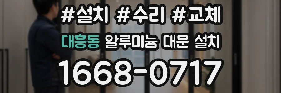 대흥동 알루미늄 대문 설치