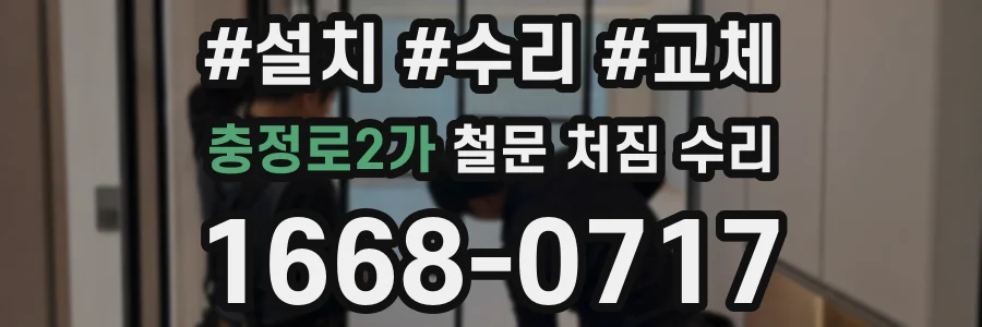 충정로2가 철문 처짐 수리