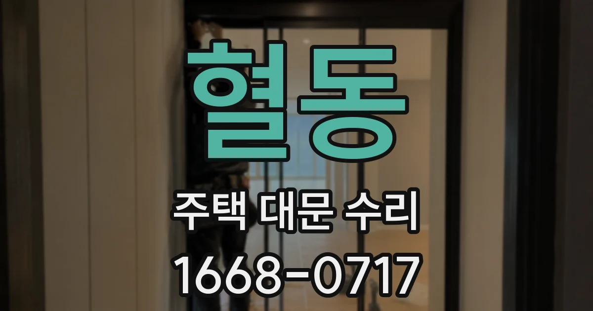 혈동 주택 대문 수리