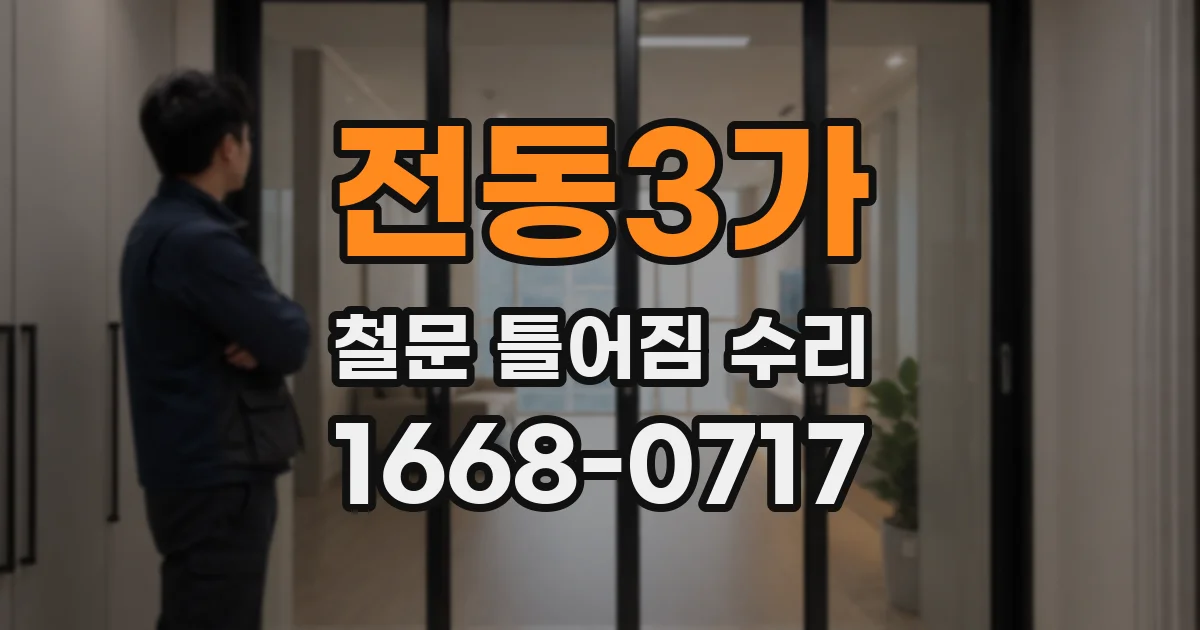 전동3가 철문 틀어짐 수리