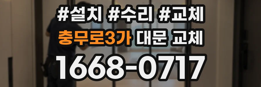 충무로3가 대문 교체