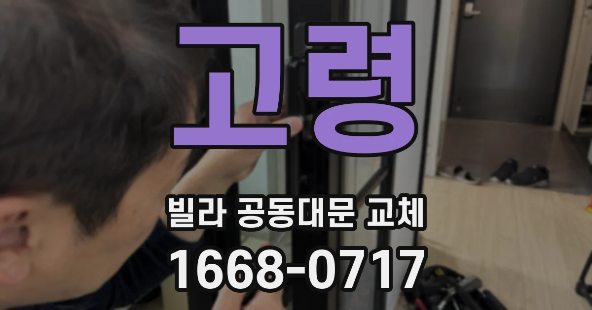 고령 빌라 공동대문 교체