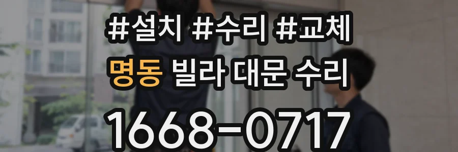 명동 빌라 대문 수리