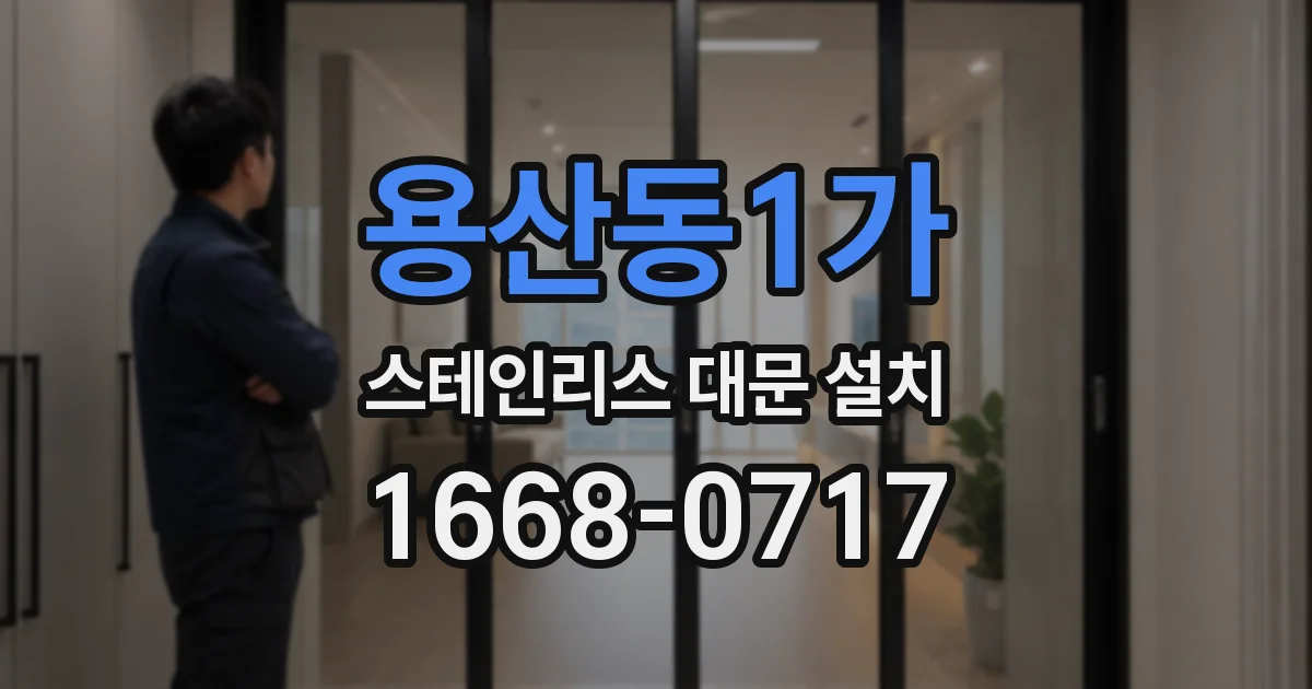 용산동1가 스테인리스 대문 설치