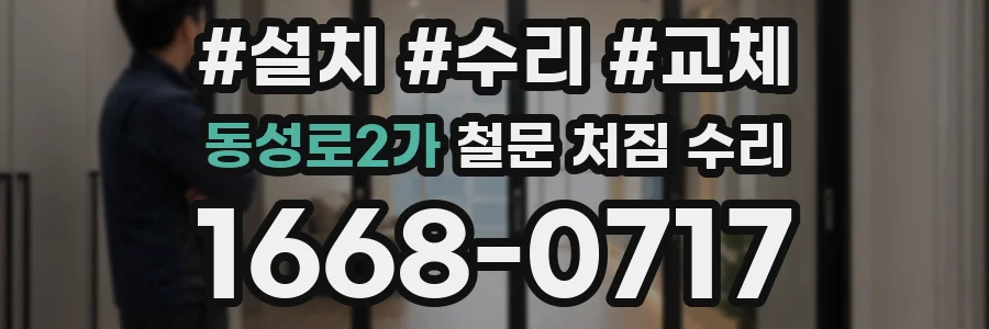 동성로2가 철문 처짐 수리