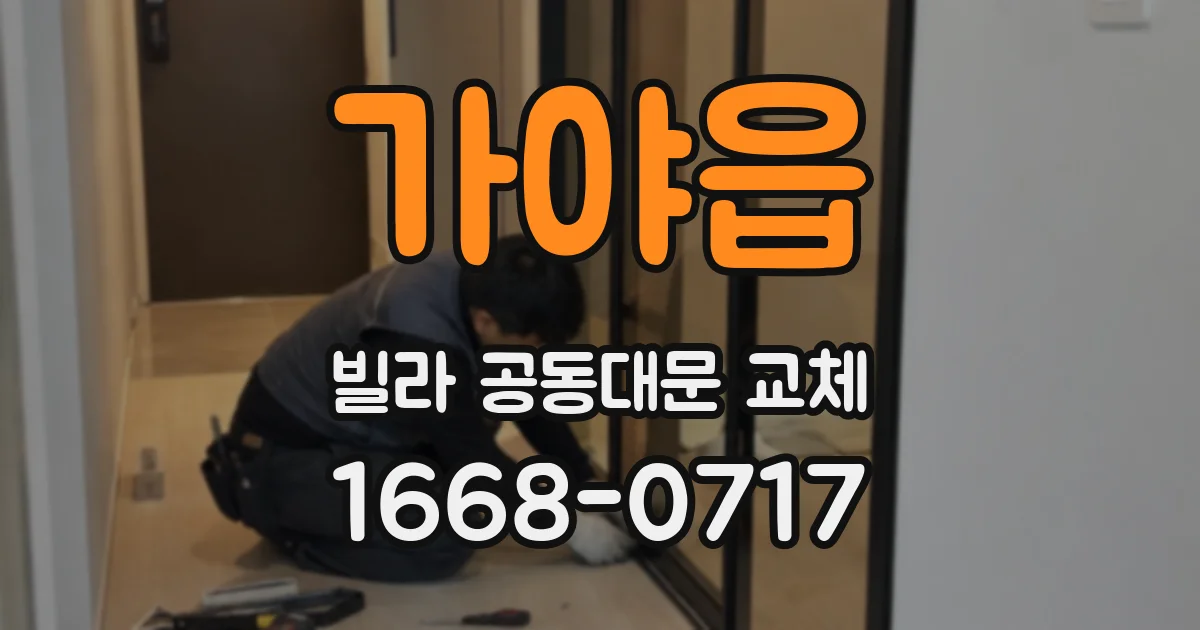 가야읍 빌라 공동대문 교체