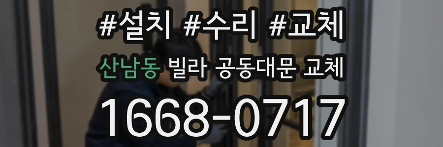 산남동 빌라 공동대문 교체