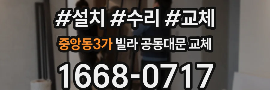 중앙동3가 빌라 공동대문 교체