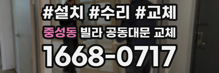 중성동 빌라 공동대문 교체