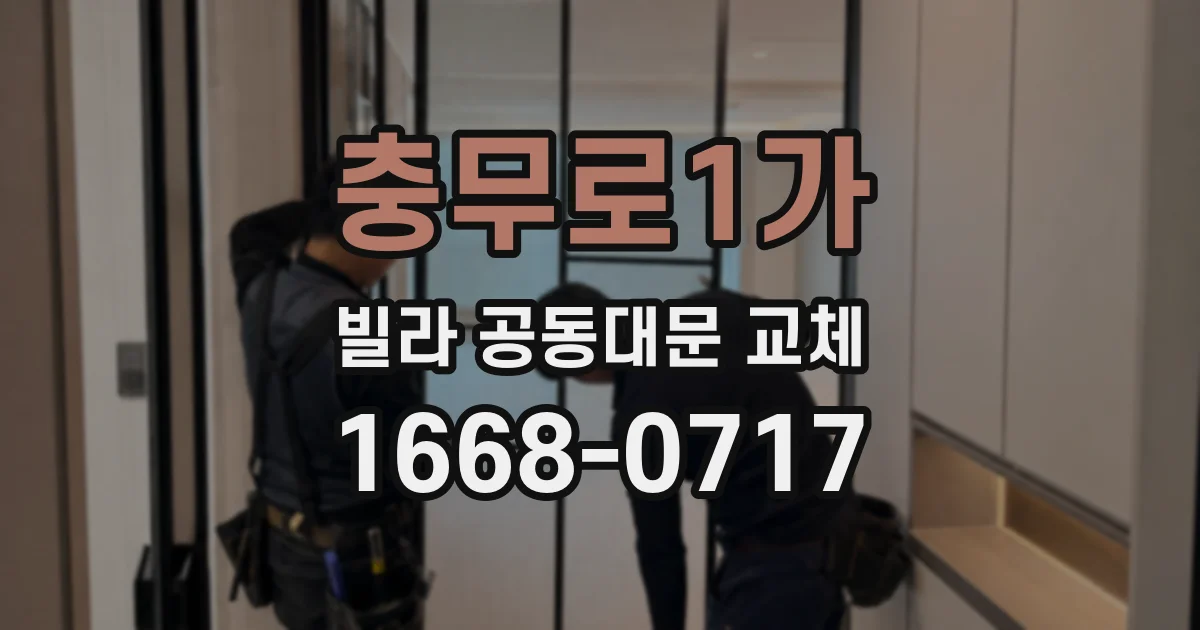 충무로1가 빌라 공동대문 교체