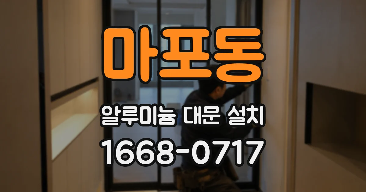 마포동 알루미늄 대문 설치