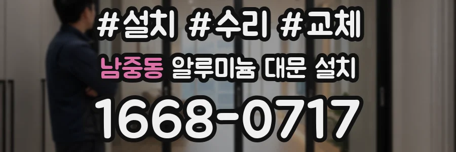 남중동 알루미늄 대문 설치