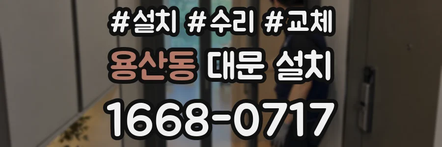 용산동 대문 설치