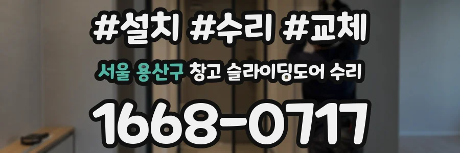 서울 용산구 창고 슬라이딩도어 수리