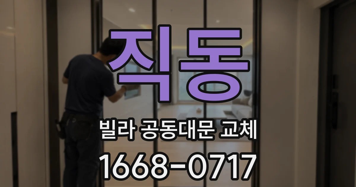 직동 빌라 공동대문 교체