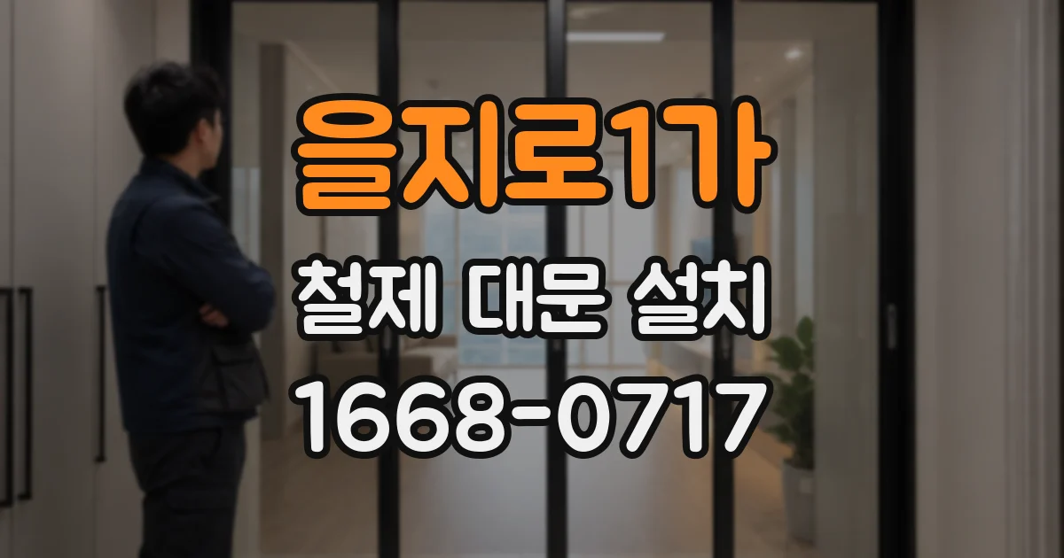 을지로1가 철제 대문 설치