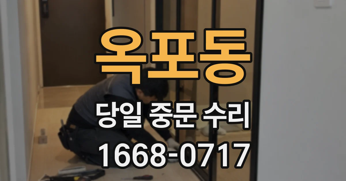 옥포동 당일 중문 수리