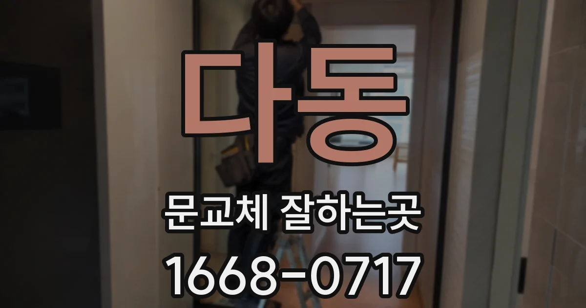 다동 문교체 잘하는곳